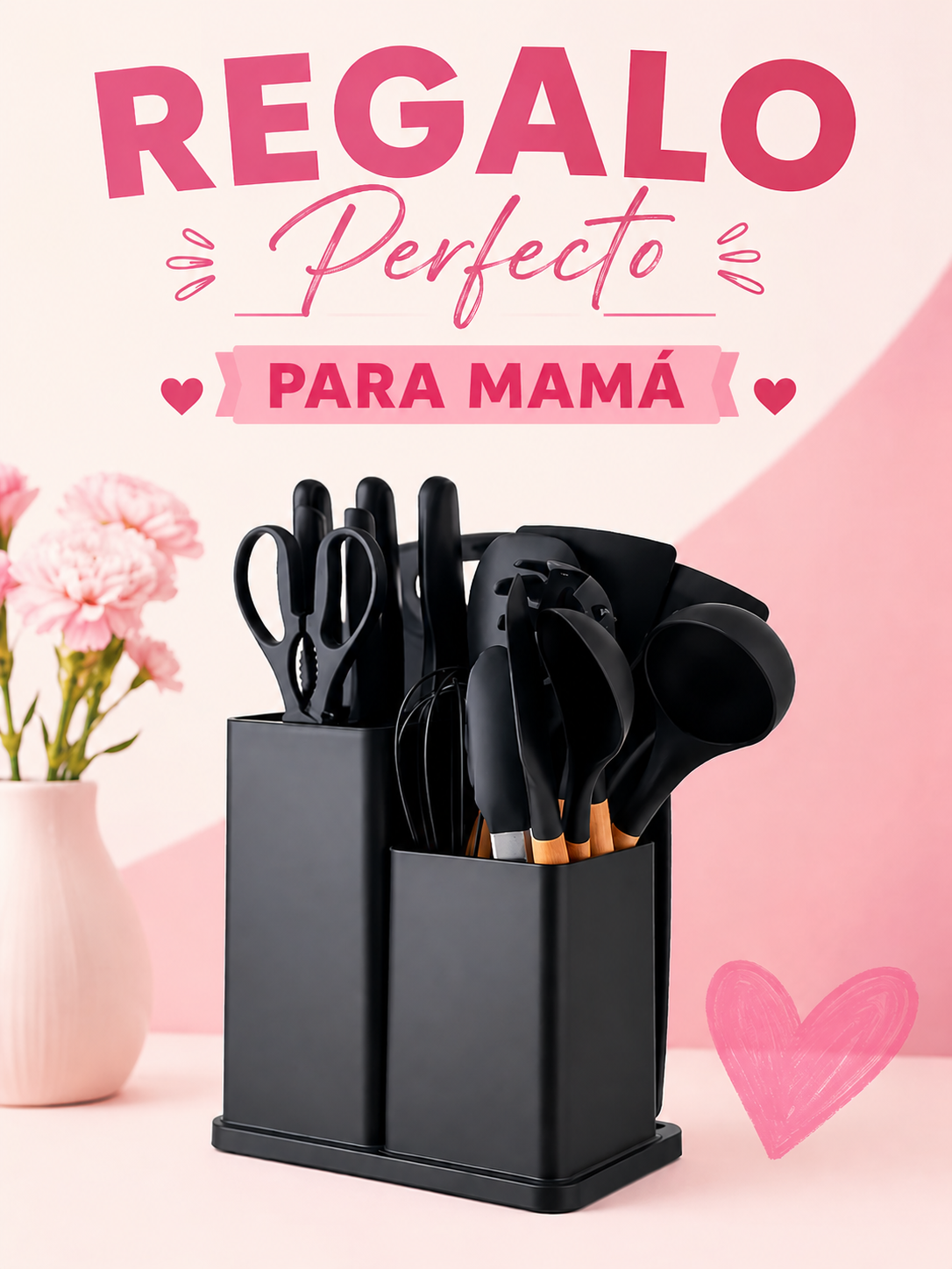 KIT COCINA PRO 18 PIEZAS | CUCHILLOS + UTENSILIOS TODO EN UNO PROMO!